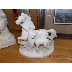 STATUE -  FAMILIERITA  - HORSE, GIRL & PONY