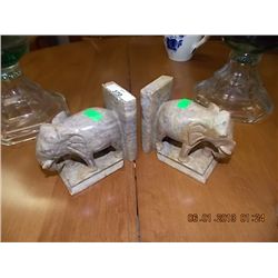 MARBLE ELEPHANT BOOK ENDS