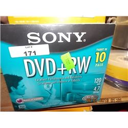 PACKAGES OF DVD-RW - UNOPENED - 10PC