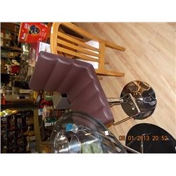 GAS LIFT LEATHER & CHROME BAR STOOL - ADJUSTABLE HEIGHT - MORE AVAILABLE TO ORDER