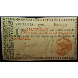 Georgia, $4.00 Orange Seal, 1776, PMG VF25 net.