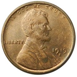 Lincoln Cent, 1919-S, Ch R&B Unc.