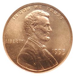 Lincoln Cent, 1995 Double Die NGC MS67 RD