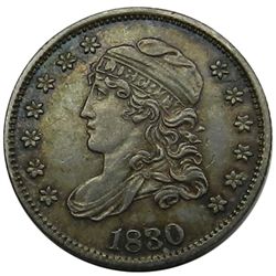 Capped Bust Half Dime, 1830, Toned Choice AU.