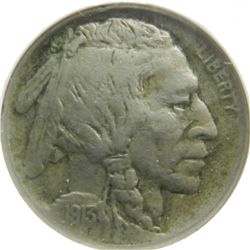 Buffalo Nickel, 1913, T-1, PCI Misaligned Die EF40,