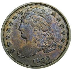 Capped Bust Dime, 1836, Ch. VF-EF, colorful.