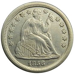Seated Liberty Dime, 1856-O, AU, ltly wiped.