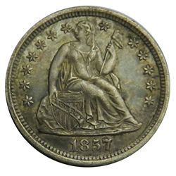 Seated Liberty Dime, 1857-O. Original Choice AU.