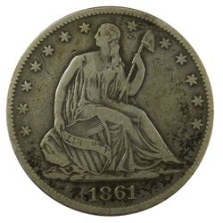 Seated Liberty Half Dollar, 1861-O, Fine-VF.