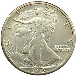 Walking Liberty Half Dollar, 1916-S. Virtually Unc soft strike.