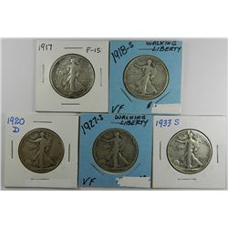 Walking Liberty Half Dollar Lot.