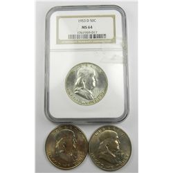 Early Franklin Half Dollar Trio.