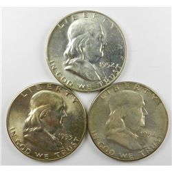 Middle Date Franklin Half Dollar Trio.