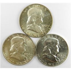 High Grade Franklin Half Dollar Trio.