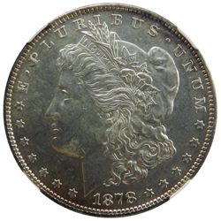 Morgan Silver Dollar, 1878 7/8 TF, NGC MS63 some PL qualities.