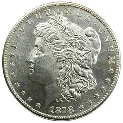 Morgan Silver Dollar, 1878-S, Frosty White Choice to Gem BU.