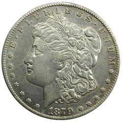 Morgan Silver Dollar, 1879-CC, Capped CC, Key date, Ch. EF-AU, cpl rbs.