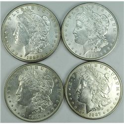Uncirculated Morgan Dollar Quartet.