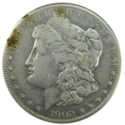 Morgan Silver Dollar, 1902-S, VF-EF, ltly clnd.