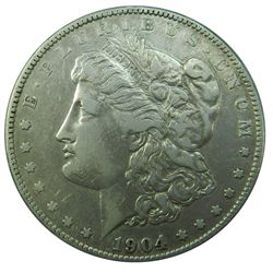 Morgan Silver Dollar, 1904-S, Semi-key date, Ch. EF/EF, cpl mks.