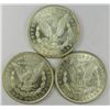 Image 2 : Morgan Silver Dollar Trio of 1921 Unc Examples.