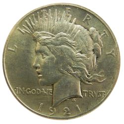 Peace Silver Dollar, 1921. Key date. ANACS MS60 details.