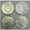 Peace Silver Dollar Four Piece Lot.
