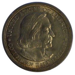 Columbian Exposition Half Dollar, 1892. PCGS MS64. Golden toning.