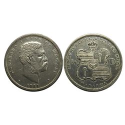 Hawaii ½ Dollar, 1883. Choice VF-EF, retoning.