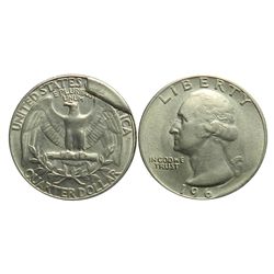 Error Washington Quarter, 1966, Massive reverse cud, aUnc-Unc.