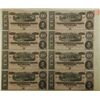 Image 1 : Confederate Currency Very Rare CSA 8 Subject $10.00 Sheet, Sereis of 1864, T-64, Unc