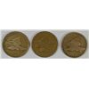 Image 1 : 3 FLYING EAGLE CENTS (1857,1858 LL, 1858 SL) GOOD