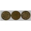 Image 2 : 3 FLYING EAGLE CENTS (1857,1858 LL, 1858 SL) GOOD