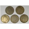 Image 1 : 5- DIFFERENT V-NICKELS (95,96,97,99,12-D) GOOD-FINE