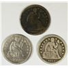 Image 1 : 3 DIFFERENT SEATED DIMES (38,54,57) AG-FINE