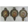 Image 2 : VINTAGE SMALL ORNATE METAL FRAMED OVAL PICTURES MADE IN ITALY