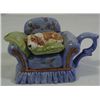 Image 1 : MINI CERAMIC DOG SLEEPING IN CHAIR TEA POT