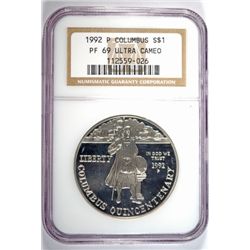 1992 COLUMBUS NGC PROOF 69 ULTRA CAMEO