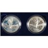 Image 1 : 1999 YELLOWSTONE 2 COIN COMMEMORATIVE SET CONTAINS 2 SILVER DOLLARS 1 PR, 1 BU