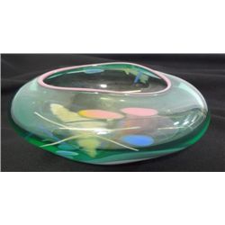 ART GLASS BOWL SIGNED BY THE ARTIST NICHOLS