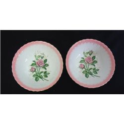 2 VINTAGE ROSE PATTERNED BOWLS