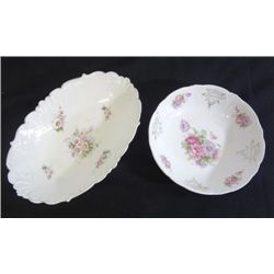2 VINTAGE FLOWER PATTERNED BOWLS