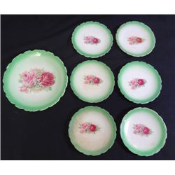 7 PIECE ROSE PATTERNED PLATE SET