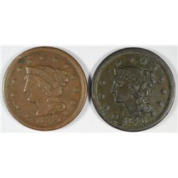 1846 VF+ & 1847 VF LARGE CENTS