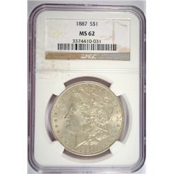 1887 MORGAN DOLLAR NGC MS-62