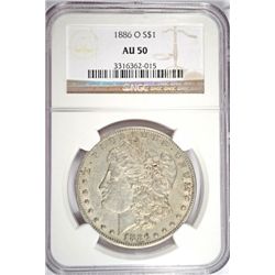 1886-O MORGAN DOLLAR NGC AU-50