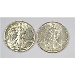 1942 & 43 WALKING LIBERTY HALF DOLLARS CHOICE UNCIRCULATED