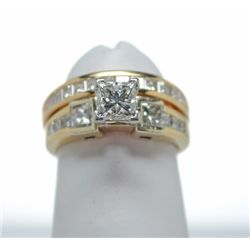 Very Stunning Princess Cut Diamond Wedding Set