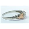 Image 2 : VINTAGE  18K GOLD DIAMOND FILIGREE RING, SIZE 6