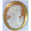 Image 1 : VINTAGE 10K SHELL CAMEO. The hinge and clasp on this piece dates it early 1930's